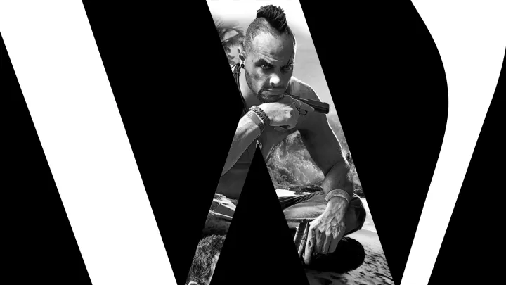 Vaas, the antagonist from Far Cry 3, framed by the WordPress logo.